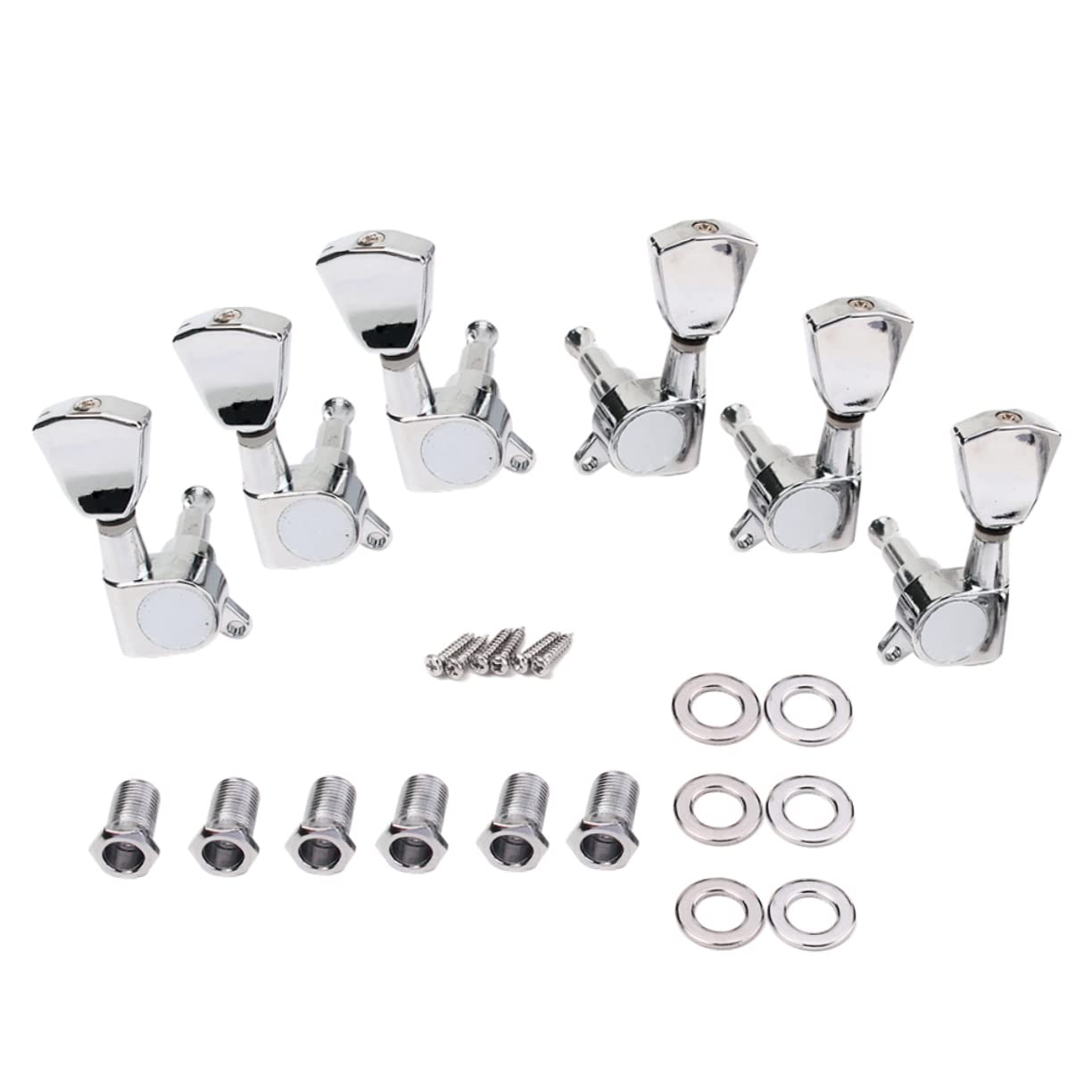 Toddmomy Replacement Guitar Tuning Pegs 6 Tuners Horse Head for Electric Acoustic Guitars