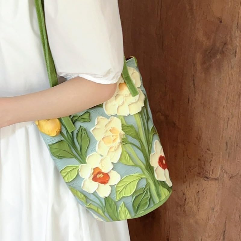 Shoulder Bag for Women Crossbody Bucket Bag with Magnetic Closure Lightweight Large Capacity Printed Hand Bag for Daily Use3