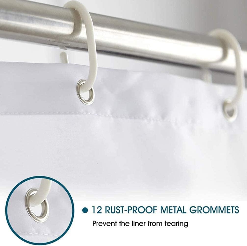 4 Piece Western Shower Curtain Waterproof White and Blue Geometric Line White Bandana Bathroom Sets with Non-Slip Rugs, Toilet Lid Cover and Bath Mat with Standard Size