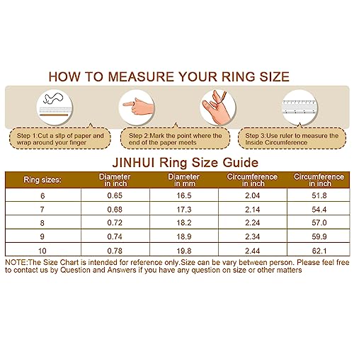 Jinhui Trendy Rings For Women Teen Girls, Forever Love Ring With Engraved Heart Dangling Charm Rings, Trendy Gold Signet Enamel Cute Rings (Size 7) #TOP5