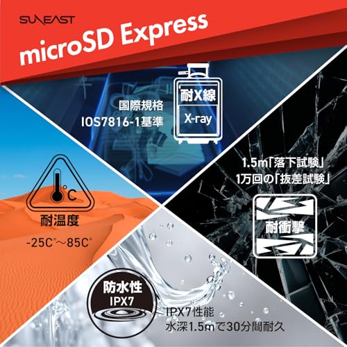 Image of SUNEAST microSD Express 128GB Max Read Transfer Rate 890MB /s Maximum Write Transfer Rate 550MB /s Next Generation Technology MicroSD Card Switch2 Operation Verified Class 10 U3 V30 UHS-I A1