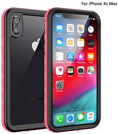 Fansteck iPhone Xs Max Waterproof Case, Waterproof/Snowproof/Shockproof/Dirtproof, Fully Sealed Underwater Protective Cover with Built-in Screen Protector (6.5-inch)(Pink)