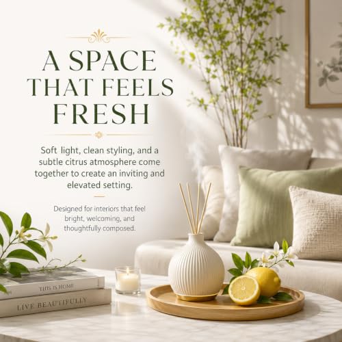 Image of AROMATICO Lemon Diffuser Oil, Premium Home Fragrance Oil for Aromatherapy, Meditation & Concentration | Versatile Use in Diffusers, Air Fresheners | 30ml