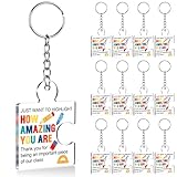 Set of 12 Student Gifts from Teacher Bulk, Inspirational End of Year Student Gifts, Affirmation Awards Gift Set, Just Want to Highlight How Amazing You Are Acrylic Keyrings Puzzle Piece Keychains