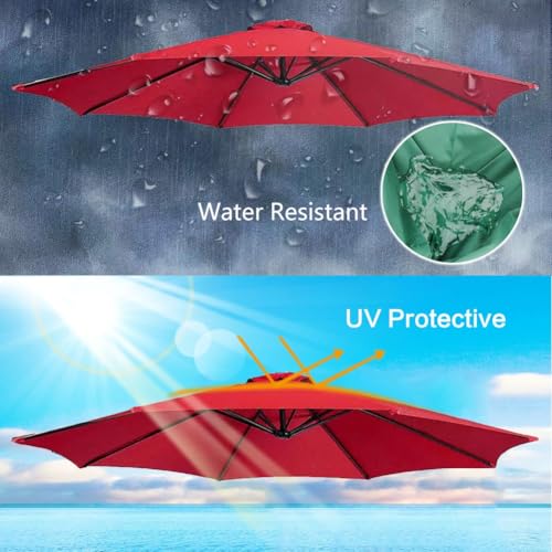 Housse de rechange parasol 3m et 2.7m compatible table de marché extérieur