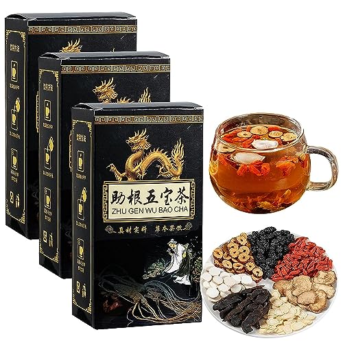 Té de Ginseng Five Treasures de té de riñón - Men's Essentials, cuidado del hígado y los riñones (3 cajas)