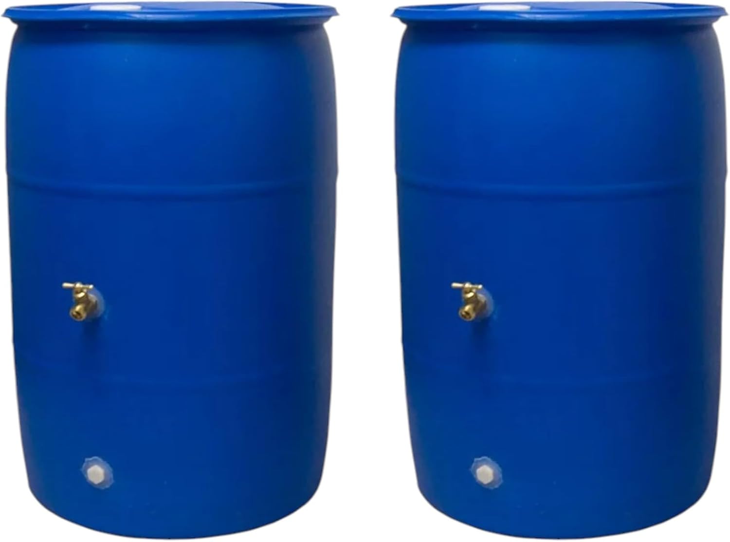 55-Gallon Rain Barrel with Spigot, Blue, Water Collection Container (3 Pack)