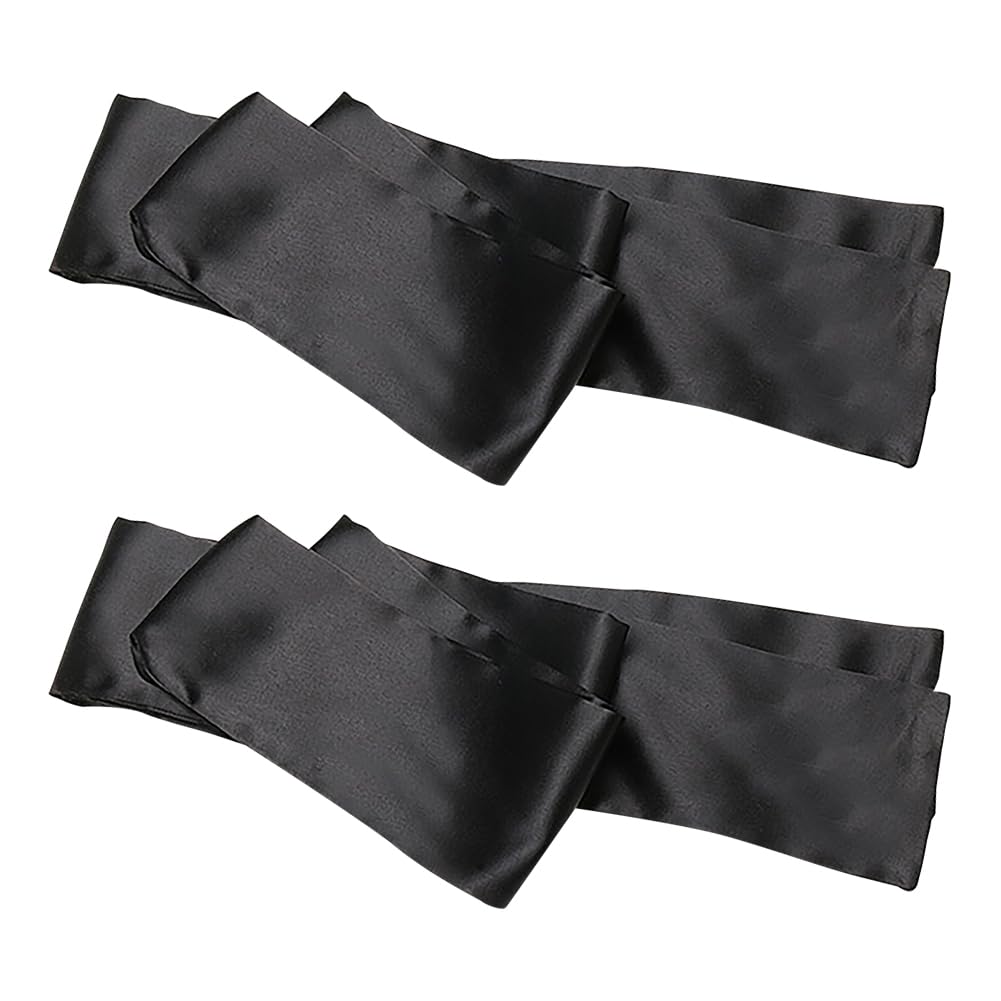 2 Pcs 150cm Satin Sleeping Eye Mask Adult Play Blindfold Adjustable Sleep Eye Cover Valentines Day Blindfold Silky