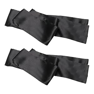 2 Pcs 150cm Satin Sleeping Eye Mask Adult Play Blindfold Adjustable Sleep Eye Cover Valentines Day Blindfold Silky