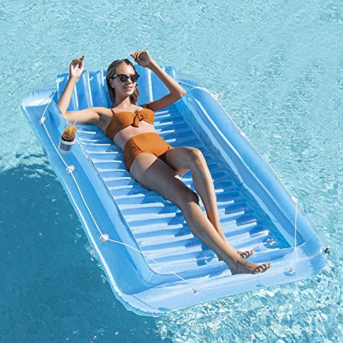 Inflatable Pool Floats Boat For Adults, Blow Up Tanning Pool Raft Tub With Inflatable Pillow For Family Outdoor, Garden, Backyard Summer Water Party (14+ Year Old) (Small,Blue) #TOP11