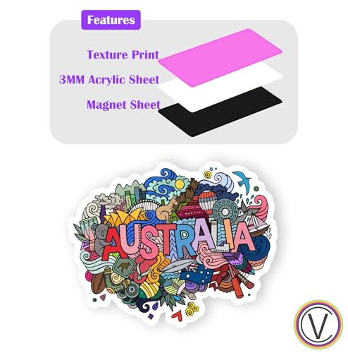 Image of Australia Acrylic Fridge Magnet - UV Textured Printed, Stylish Multicolor Magnet for Fridge, Wardrobe & Metal Surfaces, Pack of 1 (Australia)
