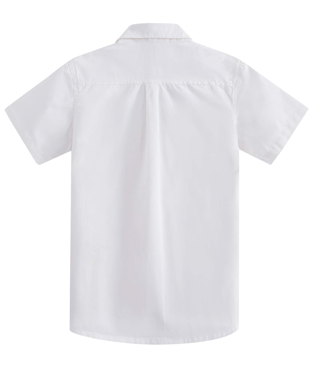 Spring&Gege Chicos Uniforme Manga Corta Abotonar Camisa para Niño (3-14Años)