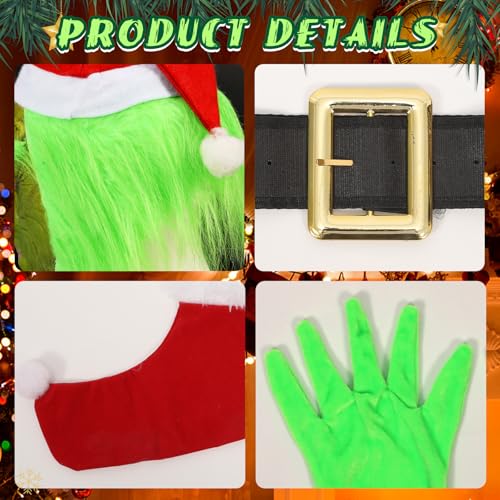 Disfraz verde de monstruo gigante navideño para niños miniatura 2