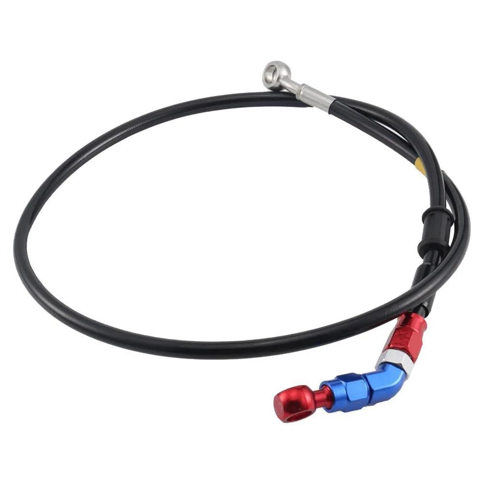 Ksxzw Black- Silver Motorbike Part Motorcycle Brake Clutch Oil Hose Braided Steel Tube Pipe Line Cable 90Cm Red Blue Bent Extend/28° Connector For Motorbike Spare