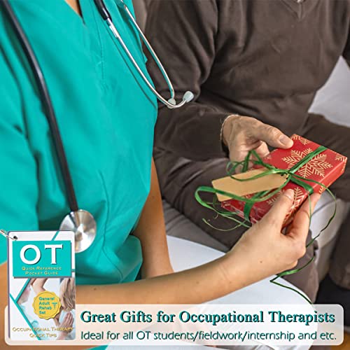 Occupational Therapy Reference Pocket Guide - Must Have Ot Resource, 32 Pages Ot Quick Tips For Ot Student Occupational Therapist Gifts, 17 Cards Perfect Pocket Sized 3"×5" - General Adult Rehab Set #TOP6