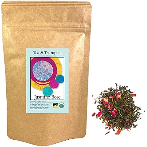 USDA Organic Jasmine Rose Loose Leaf Green Tea - 4 oz Cover