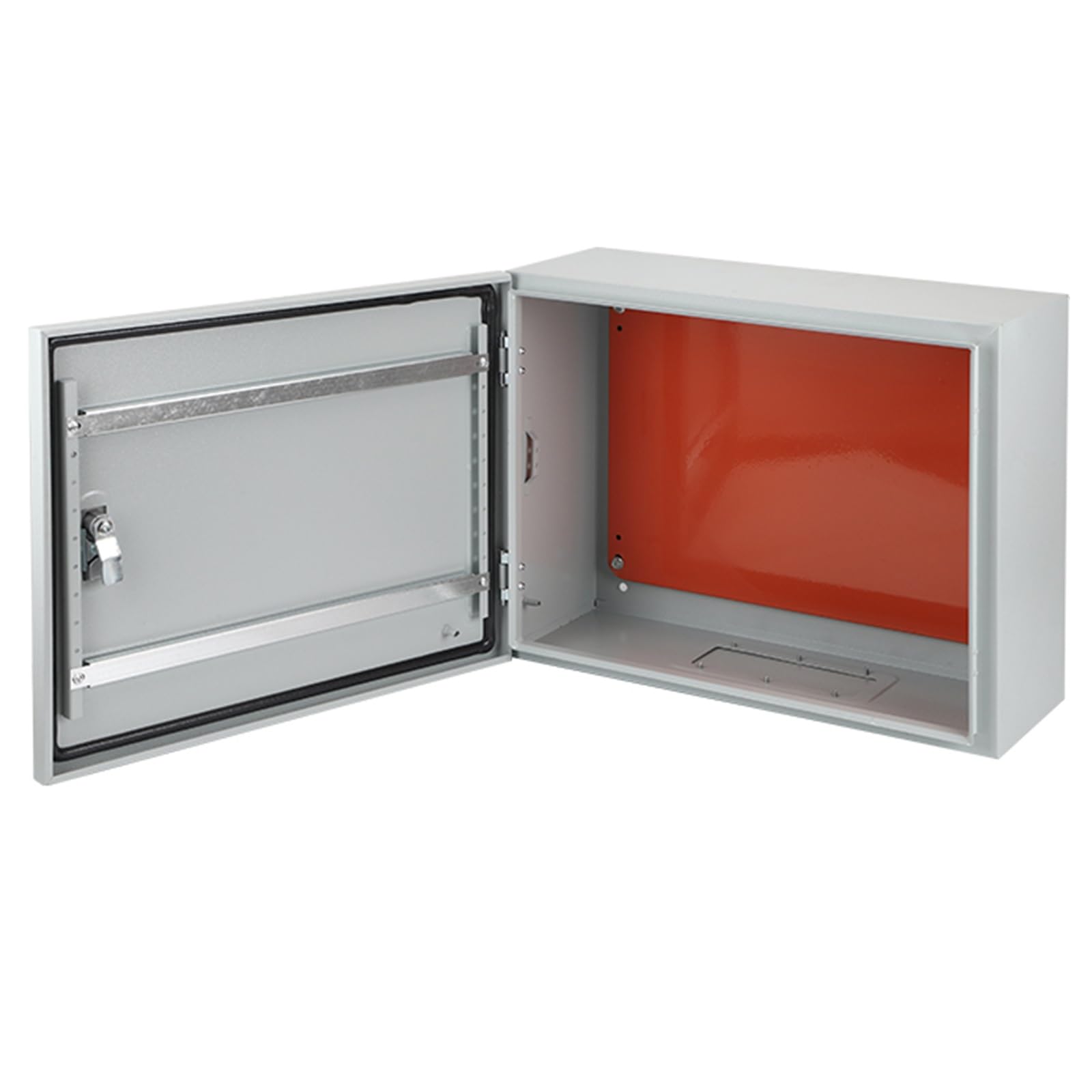 Scatola Elettrica In Acciaio Laminato A Freddo, Scatola Di Derivazione Elettrica con Serratura for Interni, con Piastra Di Montaggio Rimovibile e Presa(70x50x20cm/27.5x19.7x7.9in)