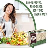 True Liberty Bags – 4-Gallon Bags - 25 Pack - All Purpose Bags For Oven, Freezer & Refrigerator - Fish, Meat, Herbs & Poultry Bags – Industrial Strength FDA Approved Baking & Roasting Bags - 18" x 24”