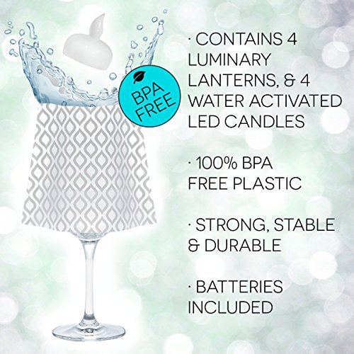 Modgy Frosted Wine Glass Shades-Includes Floating Candle With Batteries (Gigi) #TOP7