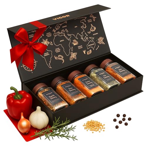 VIGOR Gewürze Geschenkset mit 5 Gewürzen - Gewürzset für Gemüse, Fisch, Fleisch, Kartoffeln und...