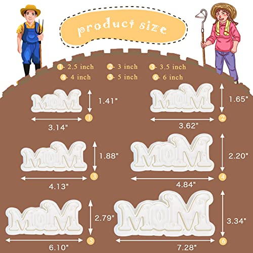 Flycalf Mother Cookie Cutters Baking Dough Tools With Plunger Stamps Mom Detailed Cake Decor Plastic Cutter Molds Gifts For Kids Party 3.5" Kitchen Supplies #TOP5