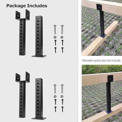 Base de poteau noire et support de poteau de toit pour pergola extérieure