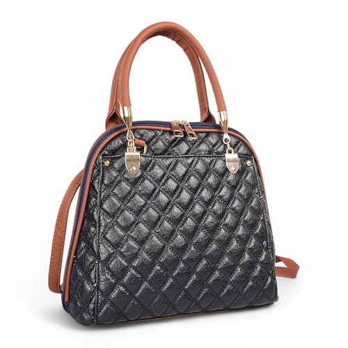 Image of AJANTA QIARRA Women Luxe Artificial Leather Premium Quilted Satchel Bag | Handbag with Detachable Slings