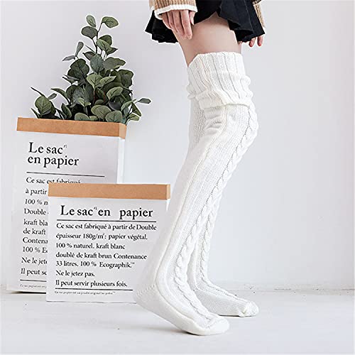 Image of YELAIVP Women's Cable Knitted Thigh High Boot Socks Extra Long Winter Stockings Over Knee Leg Warmers