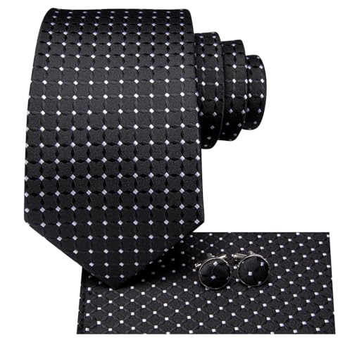 Image of Hi-Tie Mens Paisley Floral Striped Ties Set Silk Necktie and Lapel Pin for Men Pocket Square Cufflinks Set Business Wedding