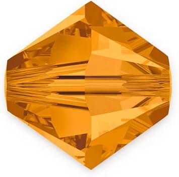 100pcs Authentic Preciosa Loose Faceted Bicone Crystal Beads 3mm Topaz Yellow Compatible with Swarovski 5301/5328 for DIY Jewelry Making Pre-B308