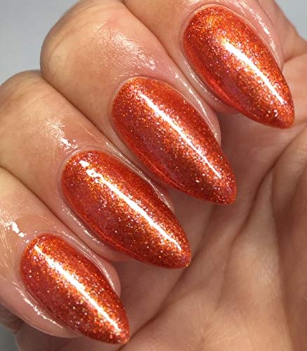 Bluesky NAIL GEL POLISH ORANGE BURNT ORANGE FINE GLITTER JQ02 Nail Gel Polish UV LED Soak Off 10ml