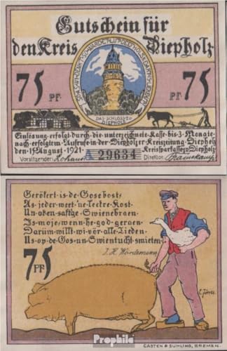 PROPHILA Diepholz Notgeld 1921 75 Pfennig Geldschein
