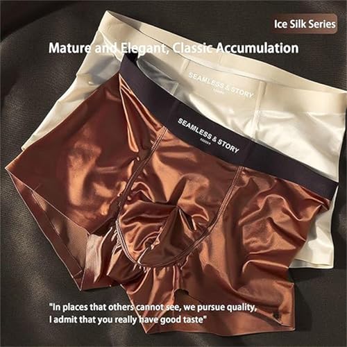 Silk Underwear for Men, Elegant Silk Men's Ice Silky Underwear Mulberry, Seamless Comfort, Ultra-Thin Stretc2