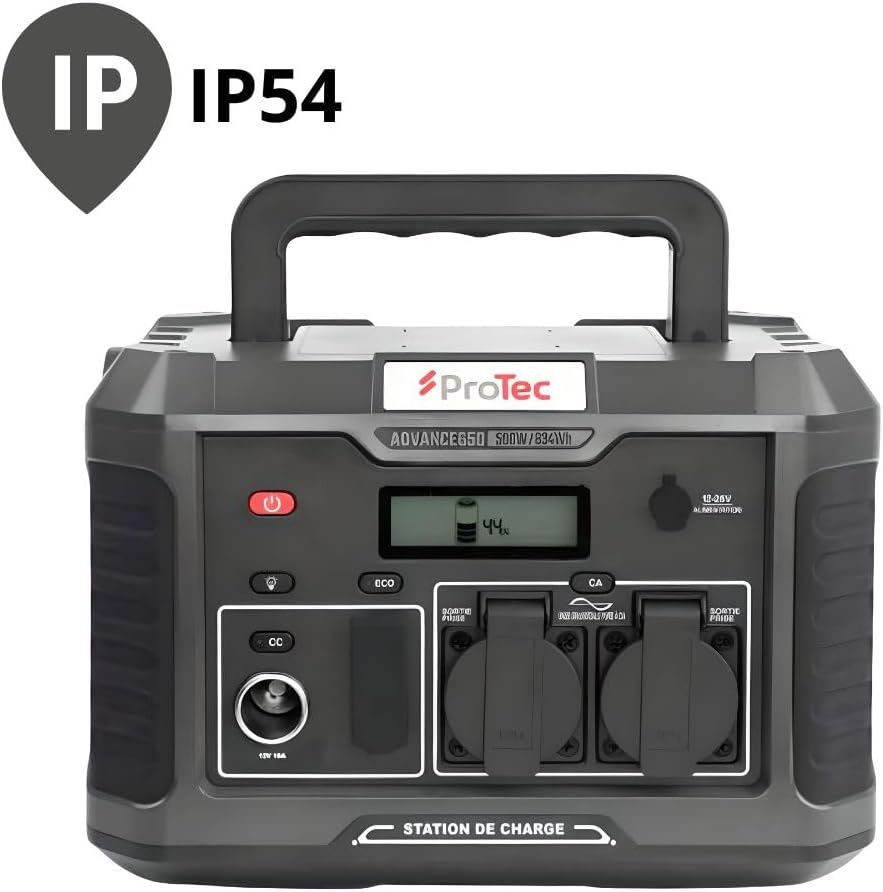 Image emphasizing the IP54 rating of the Protec Advance 650, indicating resistance to dust and splashes.