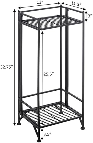 Miniatura 7 de Convenience Concepts Xtra - Soporte para plantas de almacenamiento, soporte organizador de estantería de metal plegable de 2 niveles, soportes