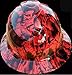 Wet Works Imaging Customized Pyramex Full Brim Hydro Dipped RED Sinister Joker Hard HAT with Ratcheting Suspension
