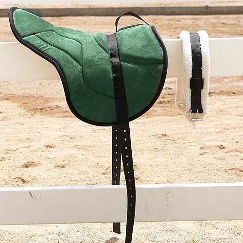 Image of Harrison Howard Equestrian Saddle Pad Horse Riding Pad Bareback Pad with Girth