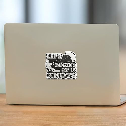 Miniatura 3 de HUVITEE Pegatinas Life Begins at 15 Knots Kiteboard Pegatinas Kitesurf Kitesurf Kitesurf Kiteboard Kiteboard Pegatinas Regalo Hard Hat Pegatinas