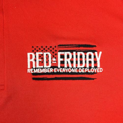 Armed Forces Gear R.E.D. Friday Camiseta Polo Bordada de Rendimiento (Rojo) miniatura 3
