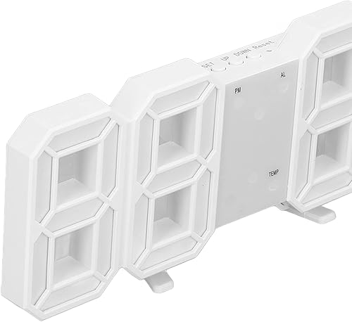 Miniatura 4 de Zerodis Reloj digital de pared, reloj despertador digital LED 3D con pantalla de tiempo y temperatura, luz nocturna LED para decoración de cocina,