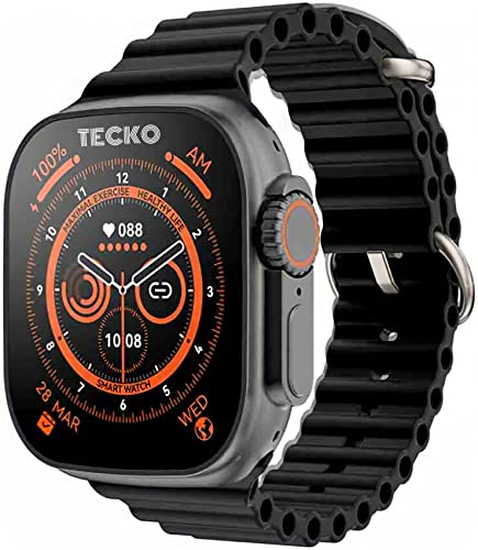 Image of TECKO S8 Ultra Watch 49mm Bluetooth Calling Series 8 AMOLED High Resolution with All Sports Features & Health Tracker, 5 Days Long Wireless Charging Battery, Bluetooth Unisex Smart Watch Black