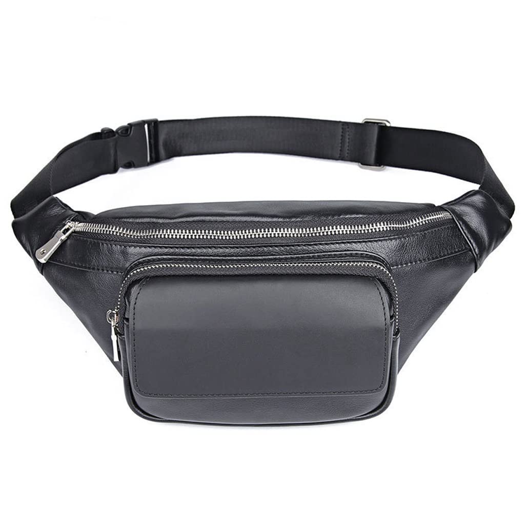 FMURY Crossbody torba na klatkę piersiową męska skóra bieganie wypoczynek sport wielofunkcyjny telefon komórkowy mały, D, 37cm*3.5cm*14cm