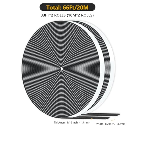 Image of Weather Stripping Door Seal,High Density CR,1 /2 in x 1 /16 in x 66Ft