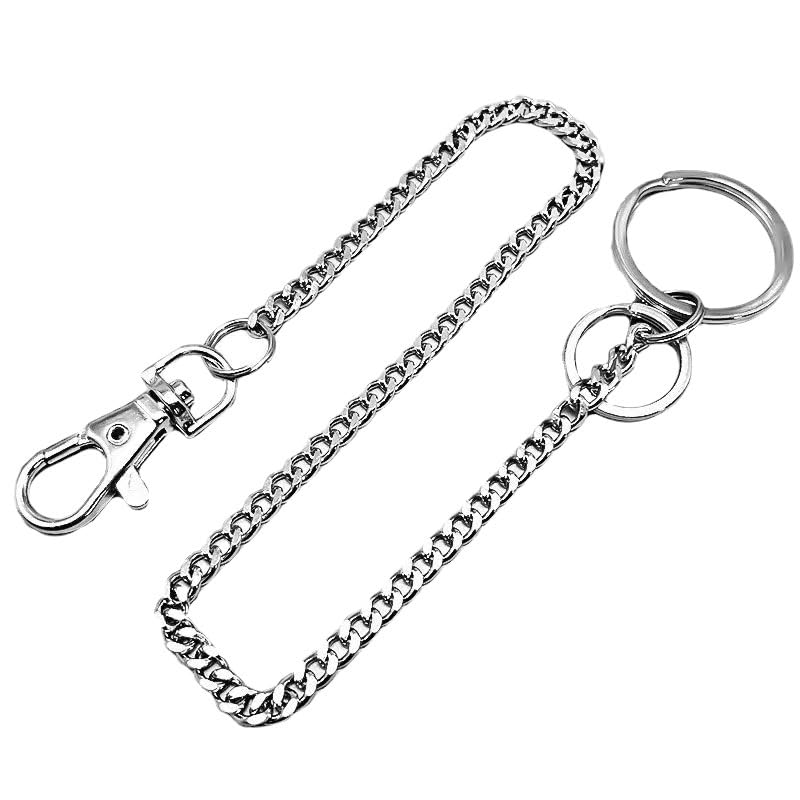 LifgWas Chaîne de Ceinture pour Portefeuille et Clés 40 cm, Chaîne en Acier Inoxydable avec Mousqueton et Anneau, Style Biker et Trucker pour Homme et...