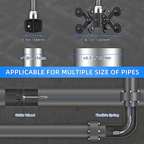 Image of Sanyipace Pipe Inspection Camera, 165FT /50M Sewer with Distance Counter, 1080P Waterproof Drain for Plumbing Duct Inspection, 9 inch Screen, 4500mAh Battery, 12PCS LED Lights, 5X Zoom