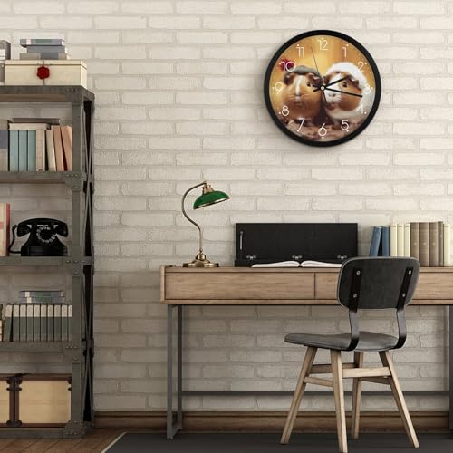Horloge murale à piles cochon d'Inde, cadeau déco salon