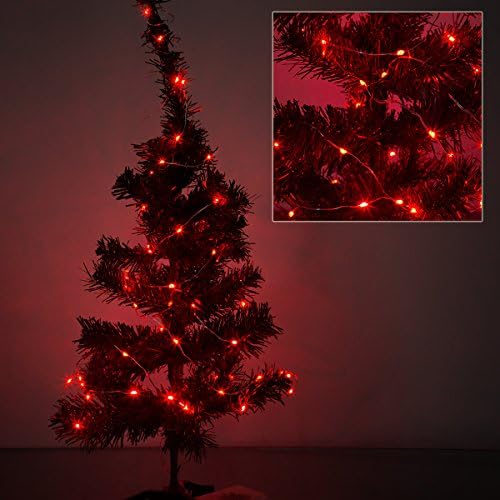 BOLWEO 5M/16.4Ft 50LEDs Battery Operated LED String Lights,Remote/Dimmable/Timer,Waterproof Copper Wire Fairy Lights for Indoor Outdoor Party Wedding Christmas Halloween Valentines Day Decoration ,Red