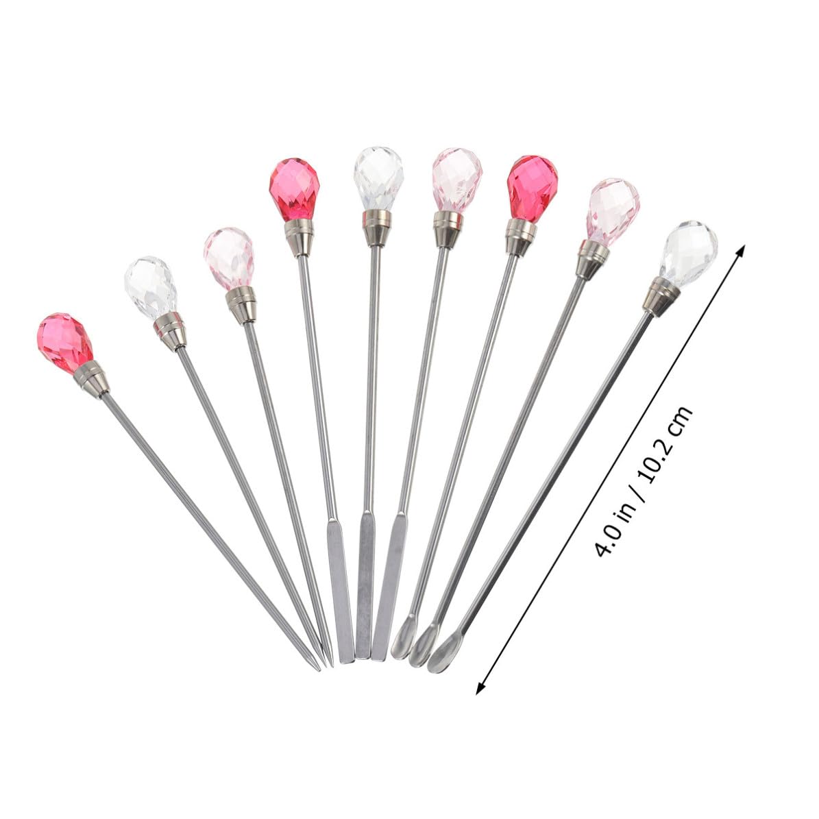 Nail Art Stirring Rod Spoon Kit 9pcs for UV Gel Mixing and Dotting