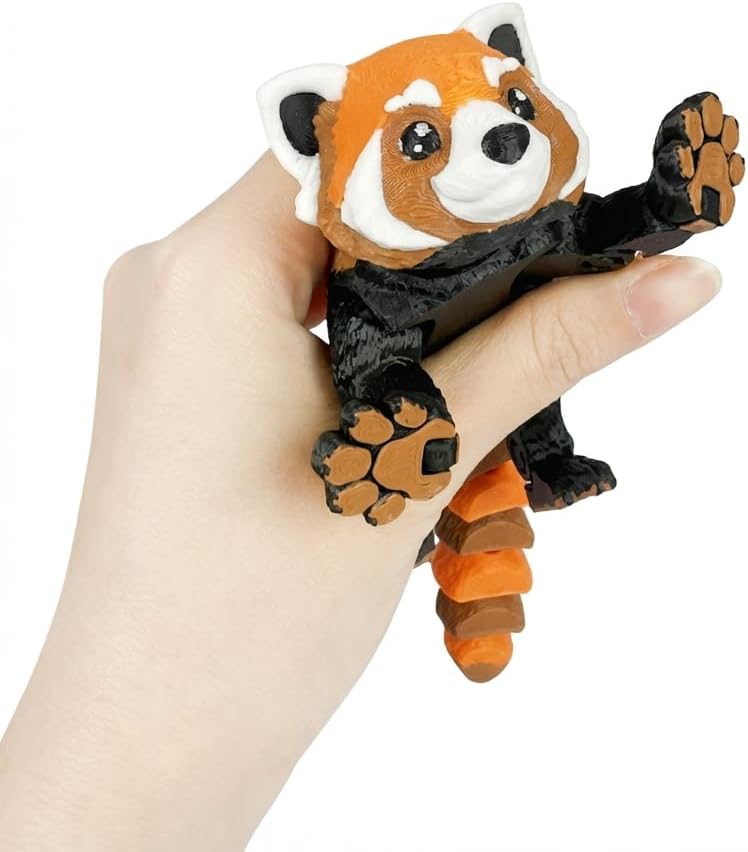 3D Printed Animals - Articulated Red Panda Toys, Flexible Animals Toy Statue,Movable Joints,Fidget Toys, Kid Desk Home Office Decor, Birthday Halloween