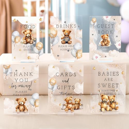 Image of Vercraft 6 Pcs We Can Bearly Wait Baby Shower Table Decorations
